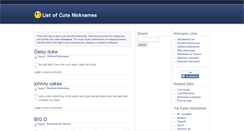 Desktop Screenshot of listofcutenicknames.com